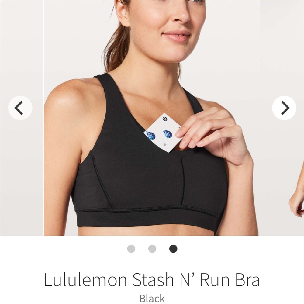 Lululemon Stash N Run Bra Black Size 8